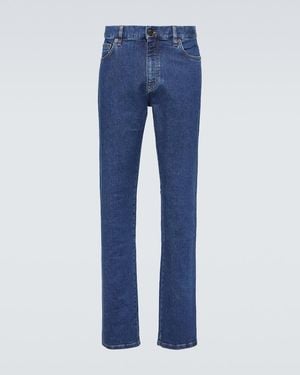 ZEGNA Roccia Mid-Rise Slim Jeans - Blue