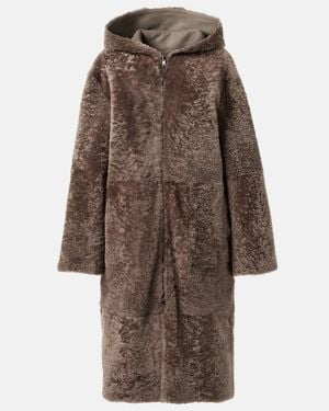JOSEPH Wendbarer Mantel Aus Shearling Und Leder - Braun