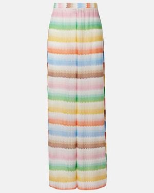 Missoni Zigzag Knitted Wide-Leg Trousers - Green