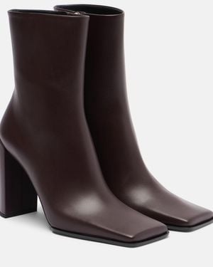 Alaïa Leather Ankle Boots - Brown