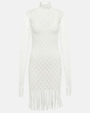 Dion Lee Fishnet High-neck Minidress - White