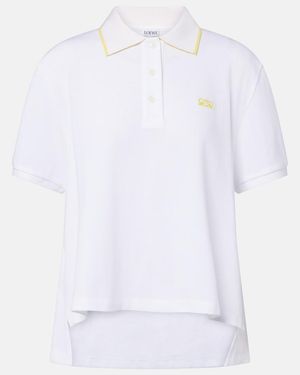 Loewe Polo Asimetrico De Pique De Algodon - Blanco
