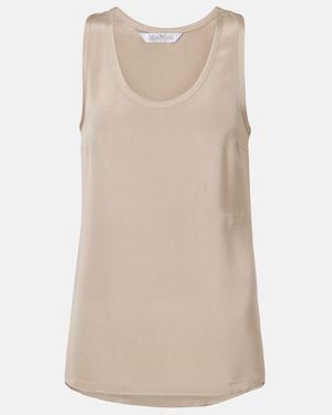 Max Mara Silk Crepe De Chine Top - Natural
