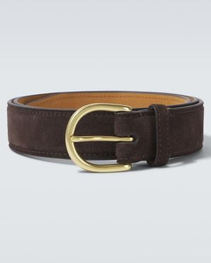George Cleverley Suede Belt - Brown