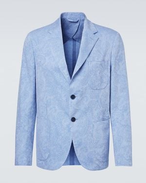 Etro Blazer Aus Baumwoll-Jersey - Blau