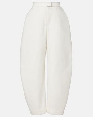 Rohe High-Rise Cotton Barrel-Leg Pants - White