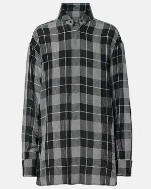 Phoebe Philo Checked Twill Shirt - Black