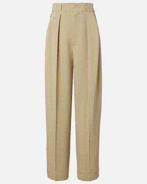 Victoria Beckham Pleated Tapered Trousers - Natural