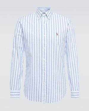 Polo Ralph Lauren Custom Fit Striped Oxford Shirt - Blue