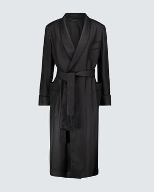Tom Ford Silk Velvet-lined Robe - Black