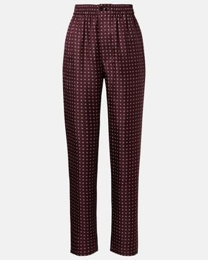 Saint Laurent Printed Silk Satin Pyjama Trousers - Purple