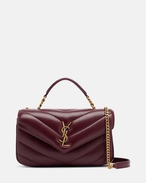 Saint Laurent Henkeltasche Loulou Medium Aus Leder - Lila