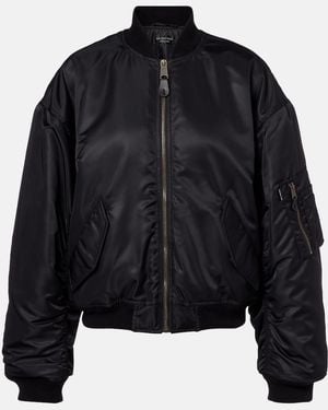 Balenciaga Standard Technical Satin Bomber Jacket - Black