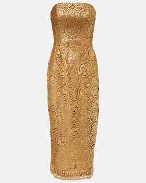 Emilia Wickstead Leila Guipure Lace Midi Dress - Metallic