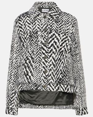 Loewe Workwear Jacket In Wool Blend - Black