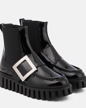 Roger Vivier Viv' Go-Thick Leather Platform Chelsea Boots - Black
