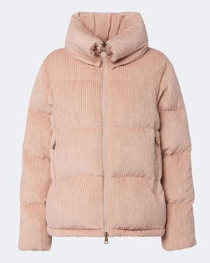Moncler Veste Doudoune Lumineux En Velours - Rose