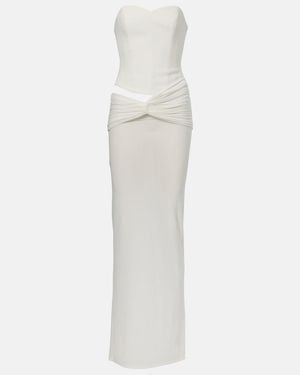 Alex Perry Draped Crepe Jersey Corset Dress - White