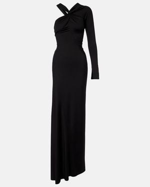 Victoria Beckham Ruched One-Shoulder Maxi Dress - Black