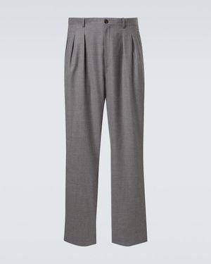 The Row Corley Virgin Wool Straight Pants - Gray