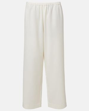 Rohe Wool-Blend Cropped Wide-Leg Pants - White