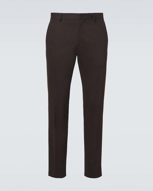 ZEGNA Cotton And Cashmere Slim Pants - Gray