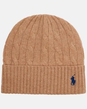 Polo Ralph Lauren Cable-Knit Wool And Cashmere Beanie - Brown