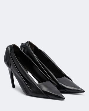 KHAITE Eve Draped Leather Court Shoes - Black