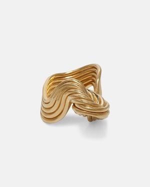 Bottega Veneta Slice-Plated Sterling Ring - Metallic