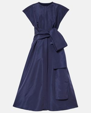 Carolina Herrera Bow-Detail Silk Midi Dress - Blue