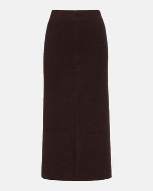 Jardin Des Orangers Wool And Cashmere Pencil Skirt - Brown