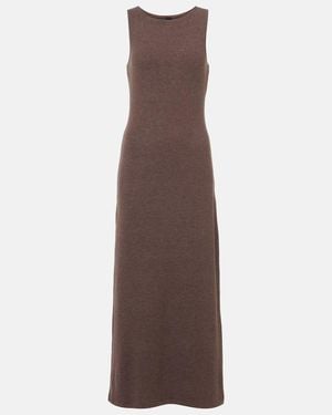 Leset Lauren Sleeveless Jersey Midi Dress - Brown