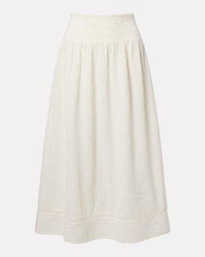 Velvet Mazie Cotton Gauze Midi Skirt - White