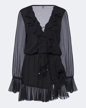 Bananhot Bellen Ruffled Minidress - Black