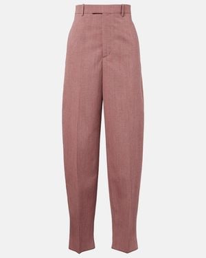 Bottega Veneta Wool And Linen-Blend Tapered Trousers