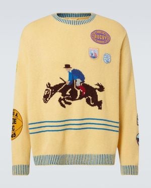 Bode Pullover Jockey Aus Alpakawolle Und Wolle - Gelb