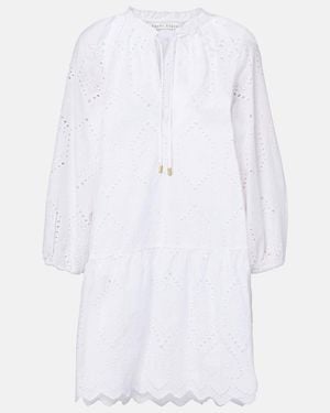Heidi Klein Vestido Corto Rhode Island Con Bordado Ingles - Blanco