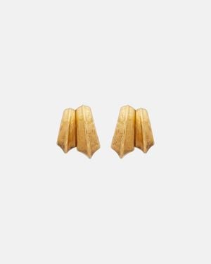 Saint Laurent Orecchini A Clip Double Blade - Bianco