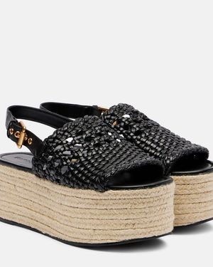 FARM Rio Espadrille-Sandalen Aus Leder - Schwarz