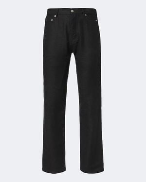 Rick Owens Kurdt Ramie And Cotton Straight Trousers - Black