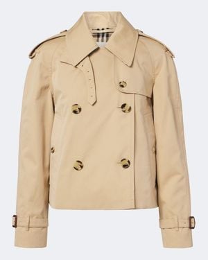 Burberry Veste En Gabardine De Coton - Neutre