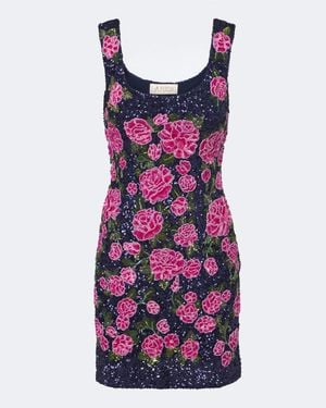 La Fuori La Nuit Embellished Minidress - Purple