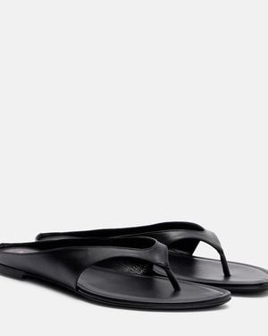 Herbert Levine Sun-Kissed Leather Thong Sandals - Black