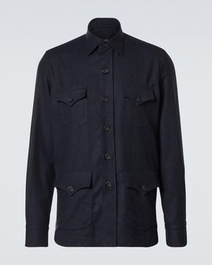 Rubinacci Wool Overshirt - Blue