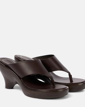 Zimmermann Wild 95 Leather Wedge Mules - Brown