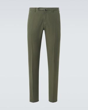 Slowear Linen And Cotton Straight Trousers - Green