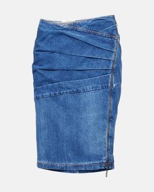 Nensi Dojaka Denim Midi Skirt - Blue
