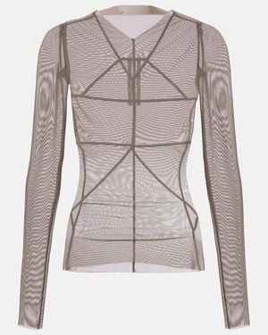 Rick Owens Temple Sheer Tulle Top - Grey