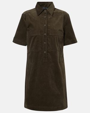 Veronica Beard Koulis Cotton-Blend Corduroy Minidress - Green