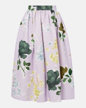 Erdem Floral Cotton-Blend Midi Skirt - White